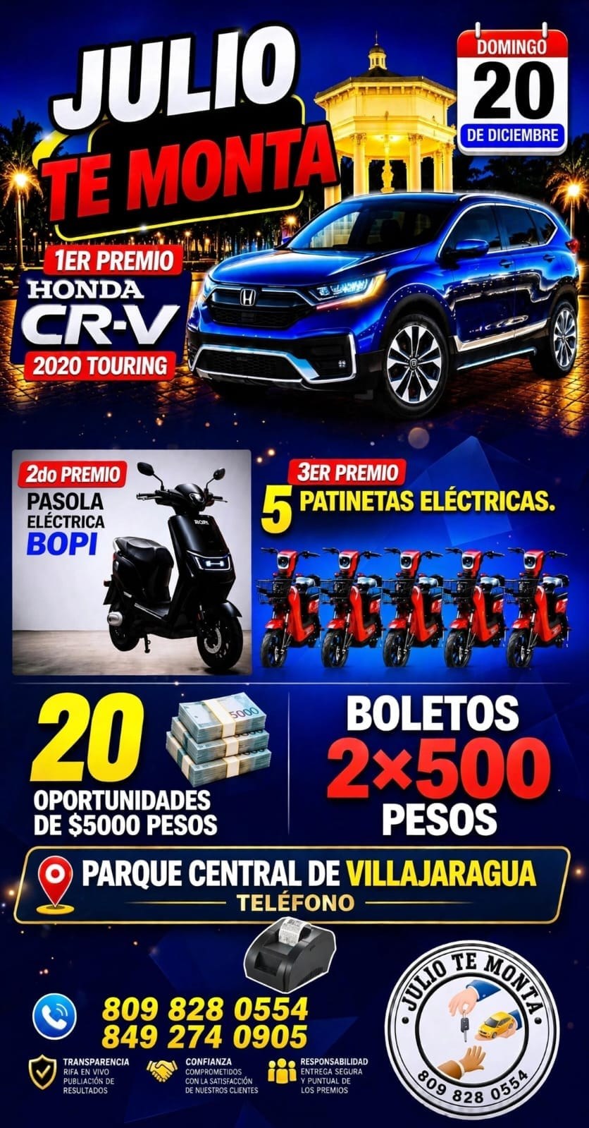Domingo 20 de diciembre · 7:00 PM · Parque Central de Villa Jaragua